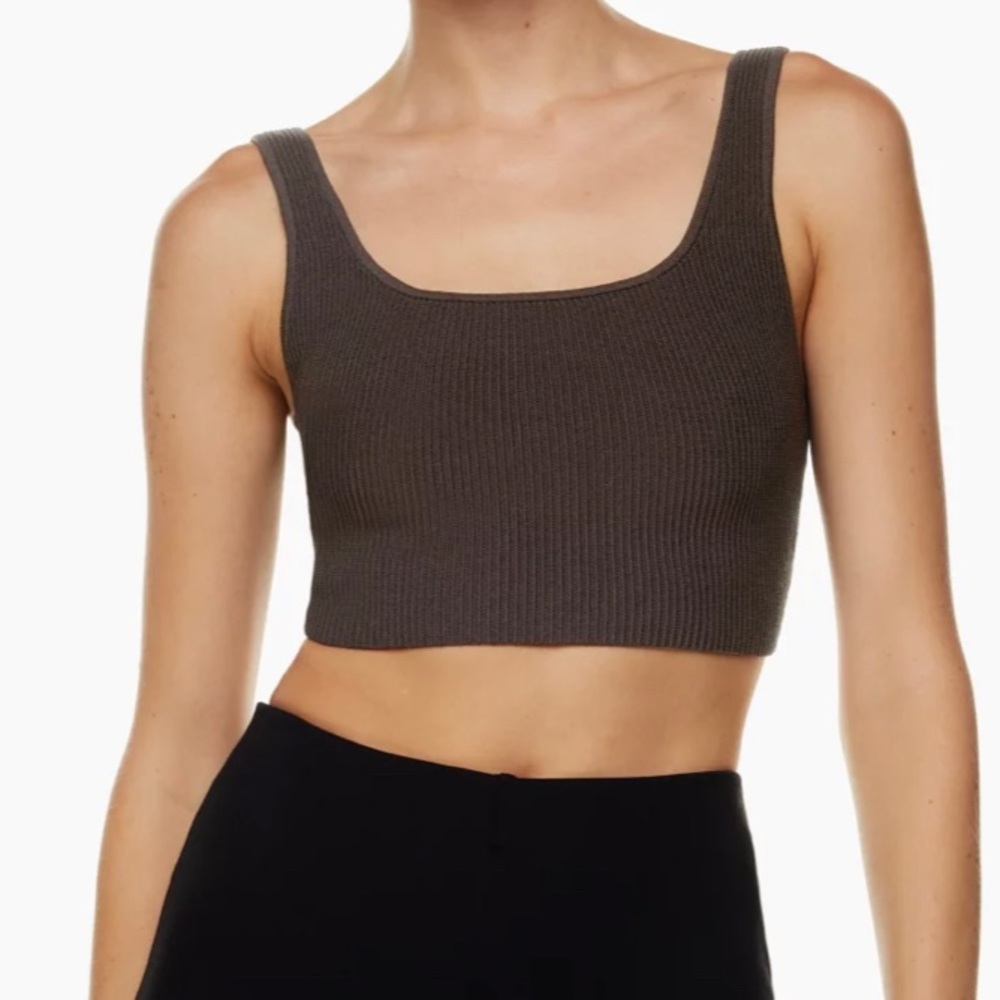 Aritzia babaton sculpt knit square neck tank top size xs